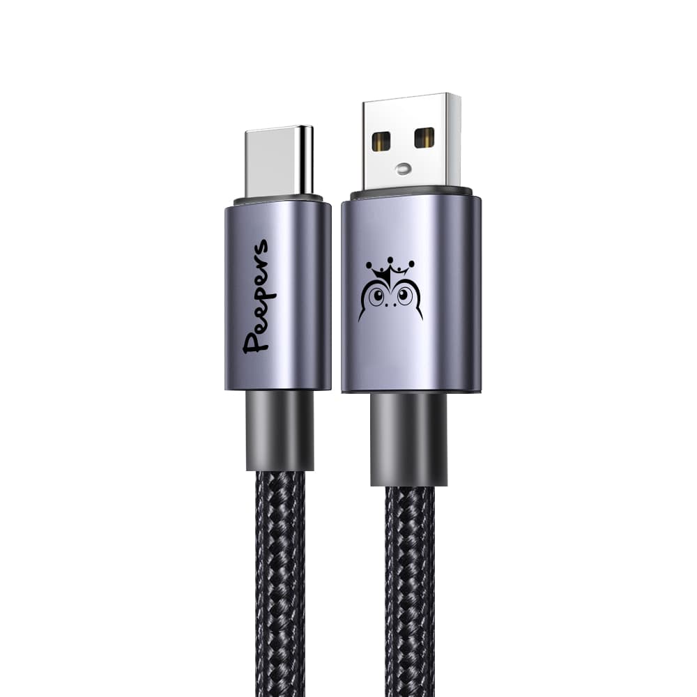 Cabo USB Tipo C 3 Metros Longo Reforçado Nylon Carga Rápida Turbo Dados para Android USB-C