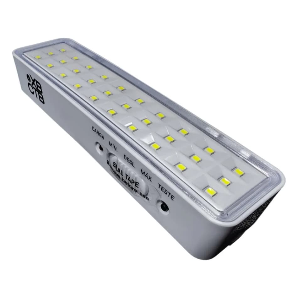 Luminaria Emergência 30 Leds 100lm 2w 6500k Bivolt CTB Branco 127/220v
