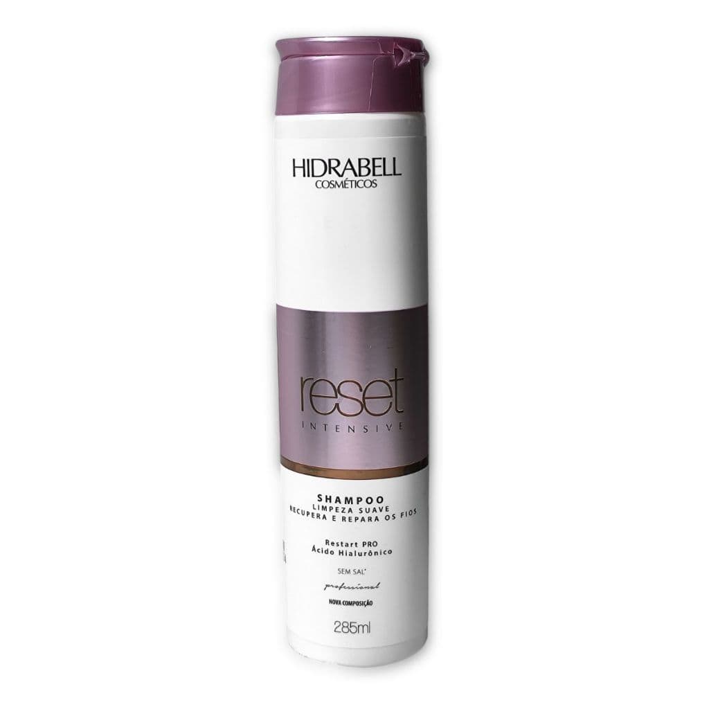 Shampoo Reset Intensive 285ml Hidrabell Hidratante Reparador Profissional Sem Sal