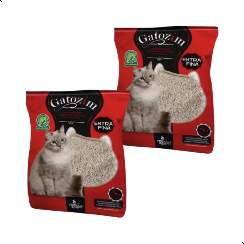 it 2 Areias Sanitária - Gatozim 4kg - Natural. Extra Fina