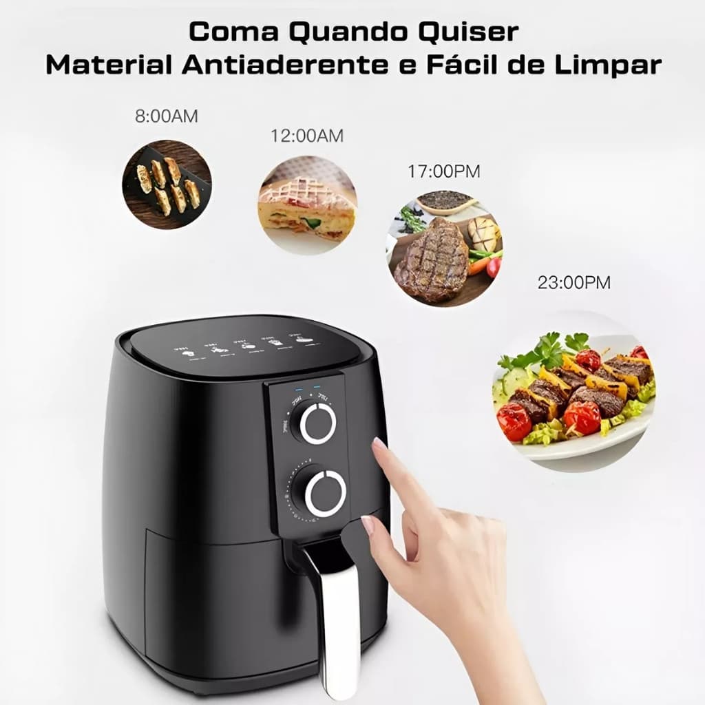 Fritadeira Sem Óleo Air Fryer 4,5L 1700W Super Potente -  Alimentação Saudável com Máximo Desempenho