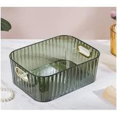 Cesto organizador clear fumê para cozinha, despensa, banheiro e armários. resistente fácil d limpar