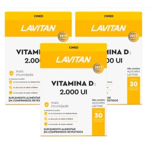 Lavitan Vitamina D3 2.000UI Suplemento alimentar c/30 comprimidos Cimed
