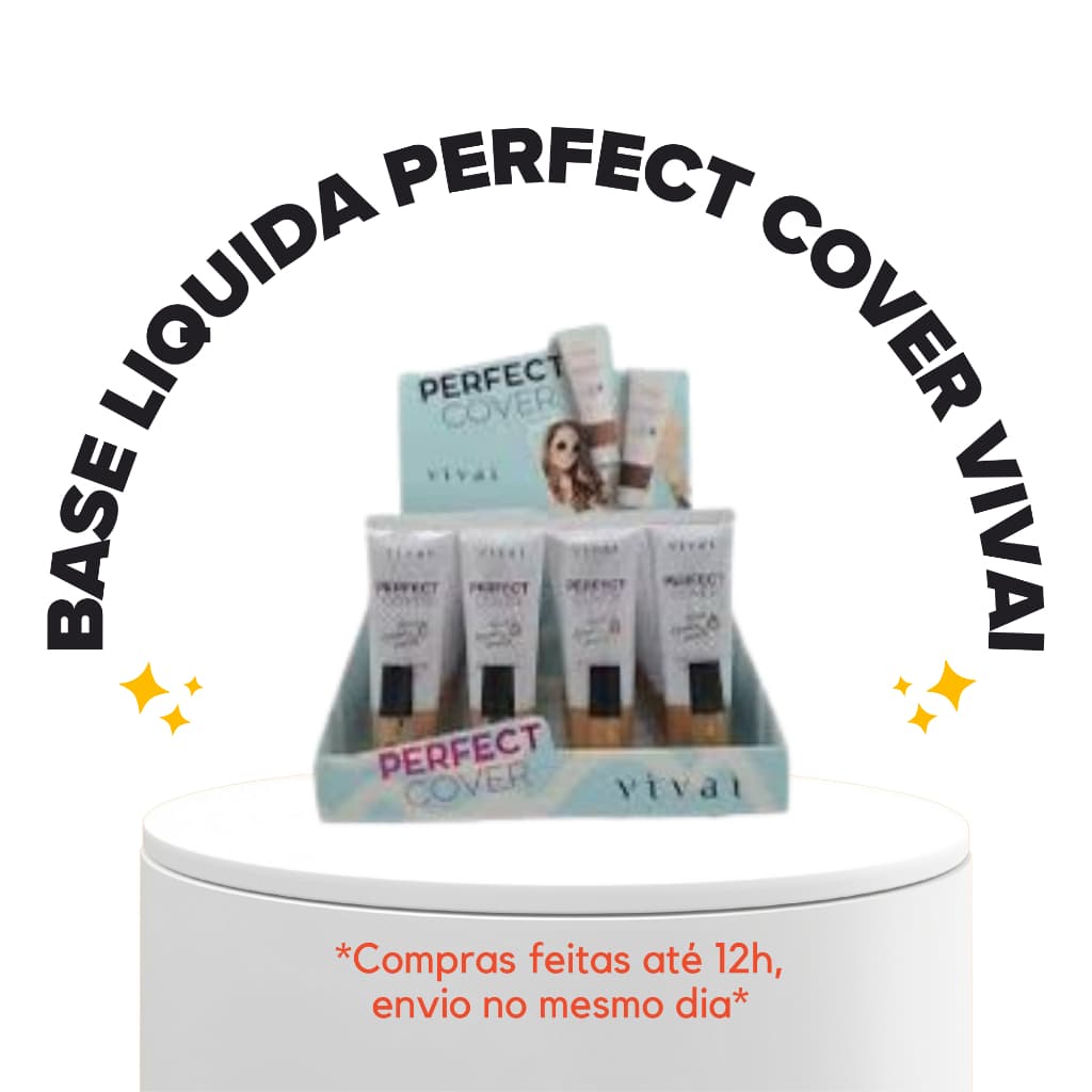 BASE LIQUIDA PERFECT COVER VIVAI TONS ESCUROS MATTE COBERTURA LEVE MAQUIAGEM OLHOS ALTA DURABILIDADE