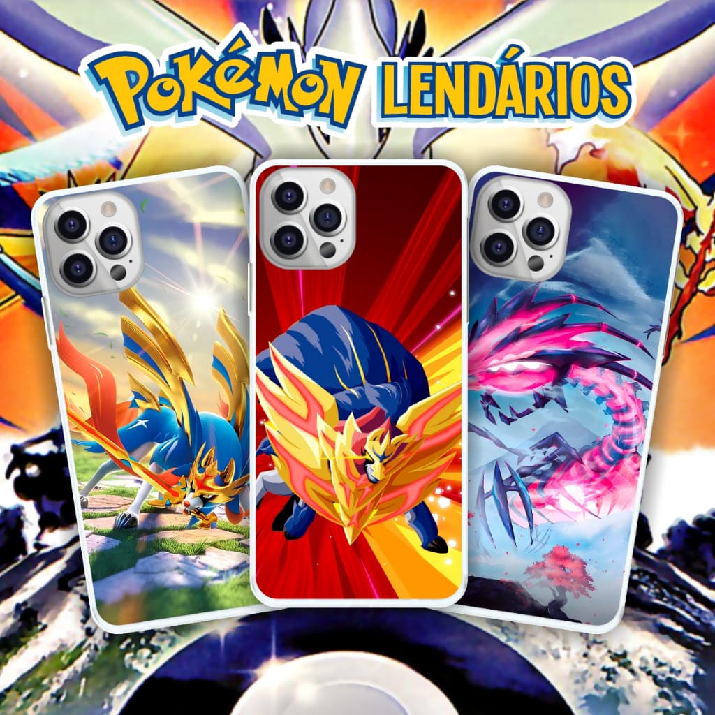 Capinha Pokémons lendários Zacian Urshifu Regidrago ANIME POKÉMON Capa de Celular