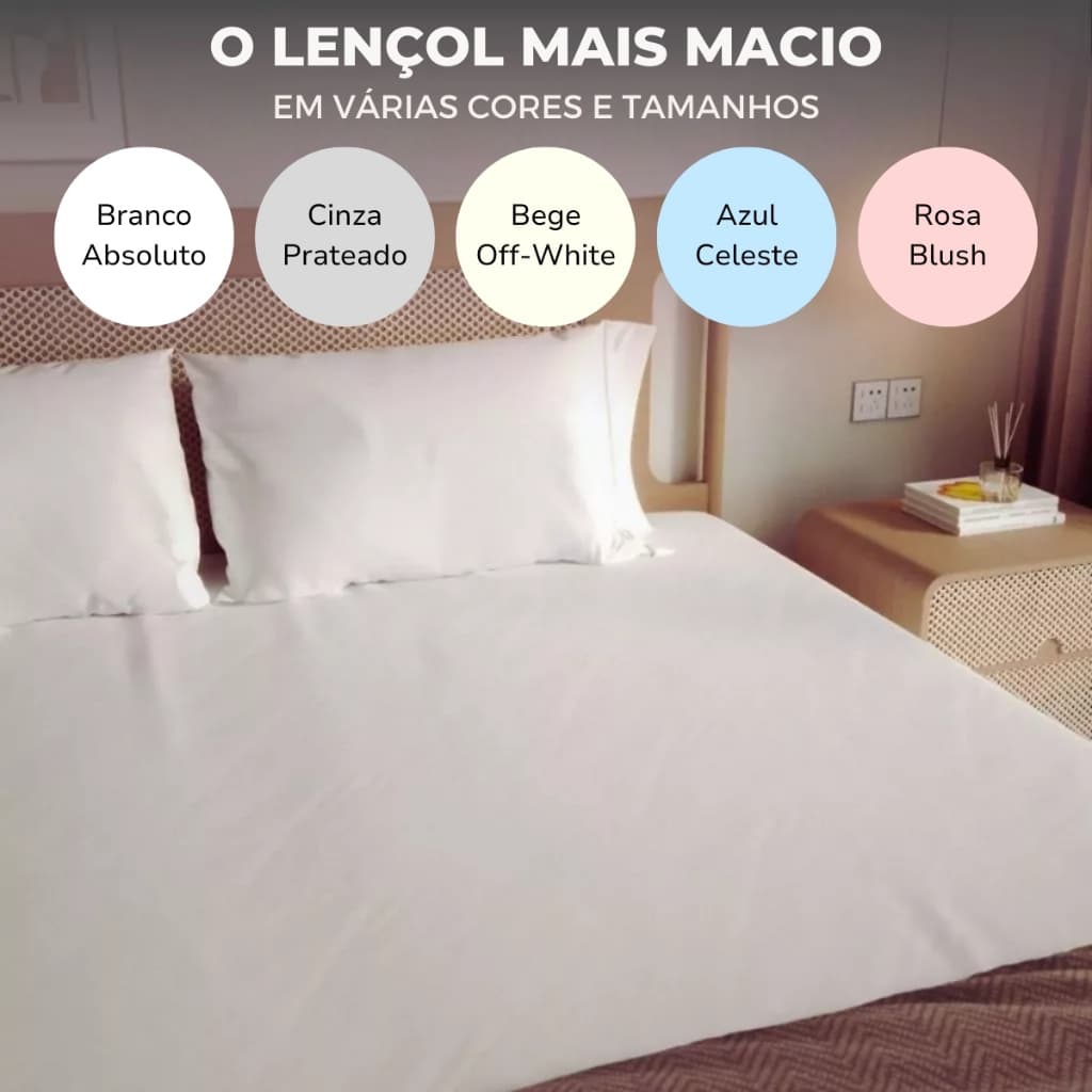 Jogo de Lençol 3 peças 500 Fios Macio Cama Solteiro Casal Queen King Micro Percal Penteado Acetinado