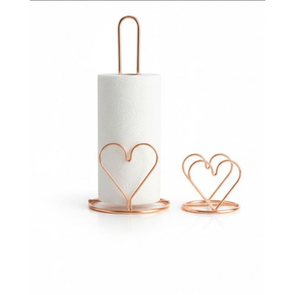 Kit Suporte Porta Rolo Papel Toalha ROSE Organizador Cozinha Mesa Multiuso