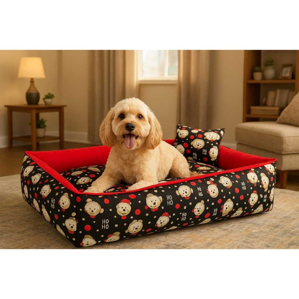 Cama Caminha para cachorros  80x60cm  100%  Lavável Super Confortável com Almofada Brinquedo