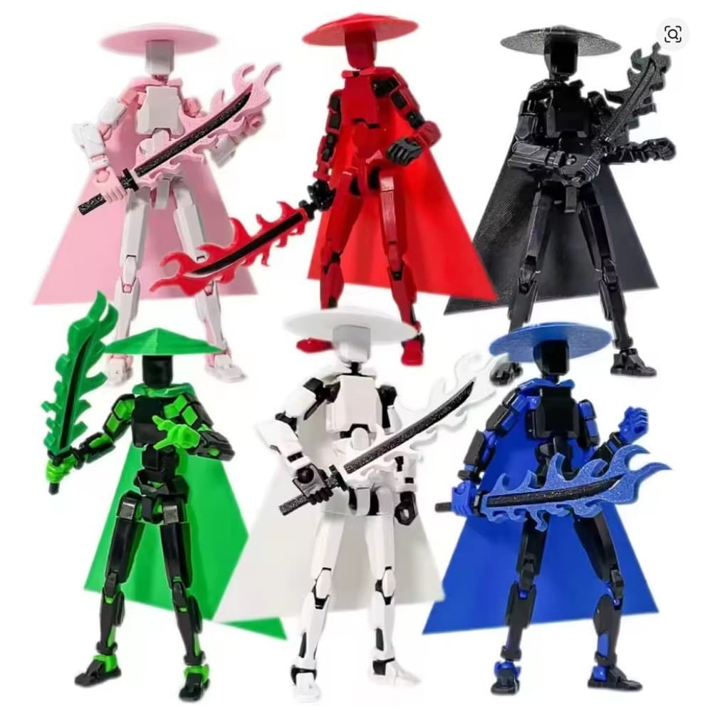 Boneco Articulado dummy 13 Samurai com Espada Flamejante
