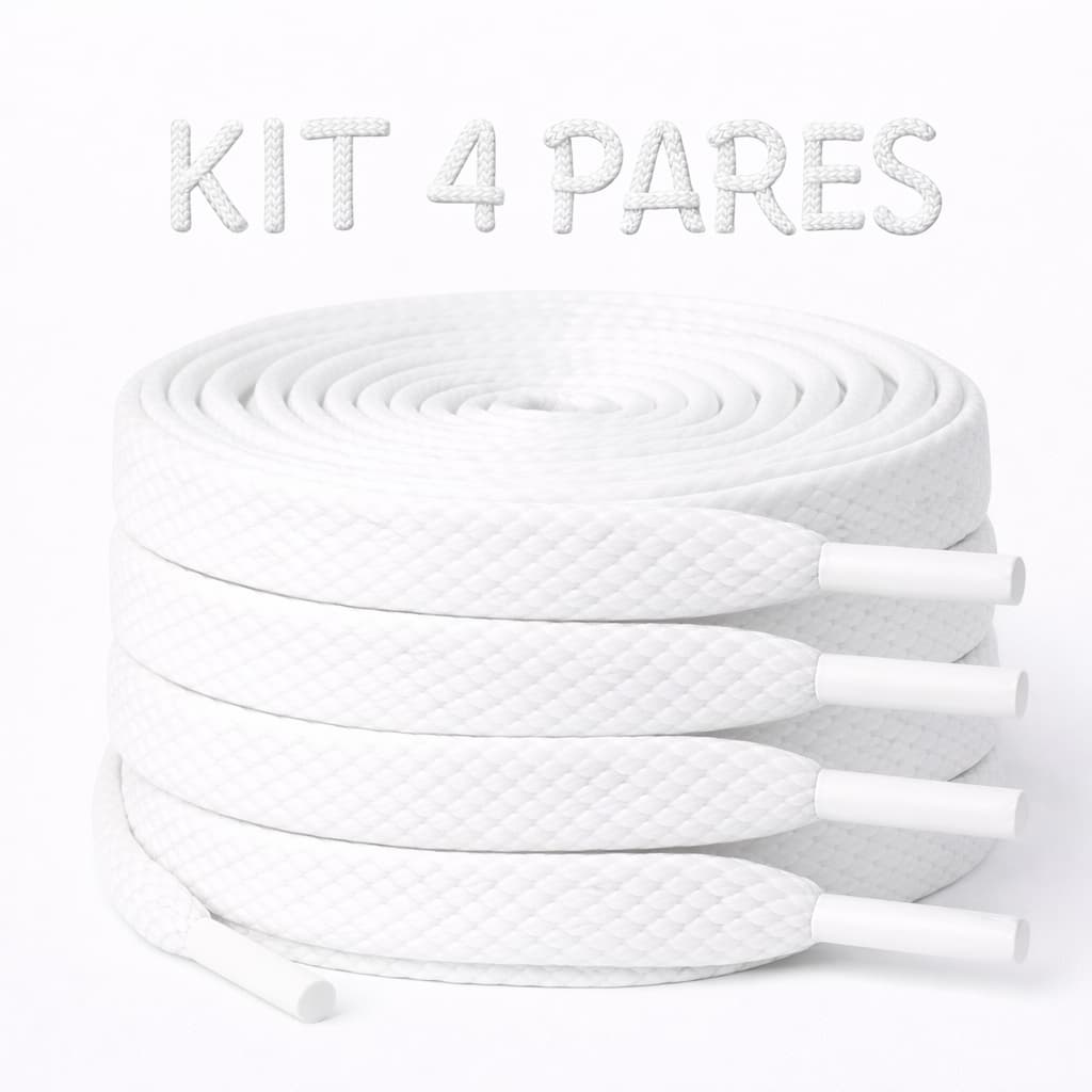 Kit 4 Pares Cadarço Premium 120cm Poliester Durável Para Qualquer Tenis Esportivo-ENVIO NO MESMO DIA