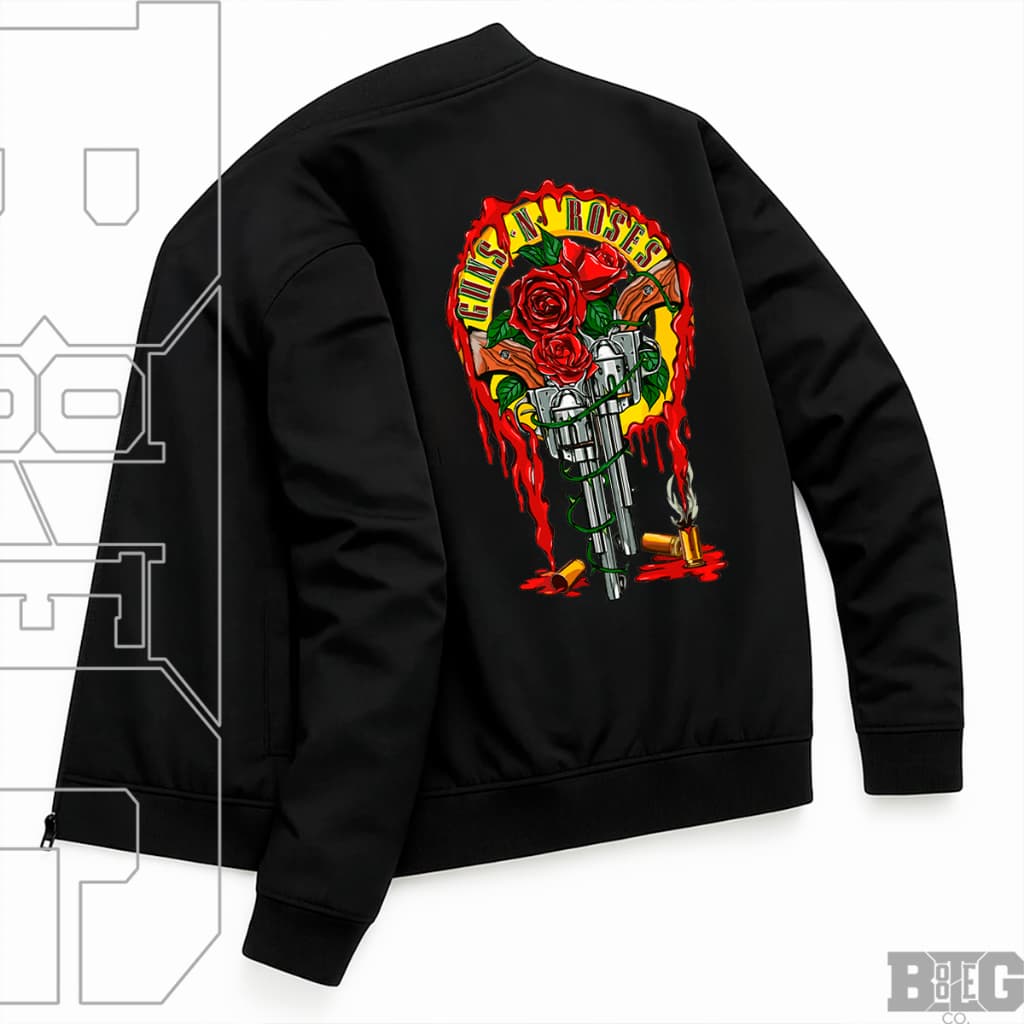 Jaqueta Bomber Masculina Estampada Guns N' Roses Hard Rock Escolha Sua Estampa Banda