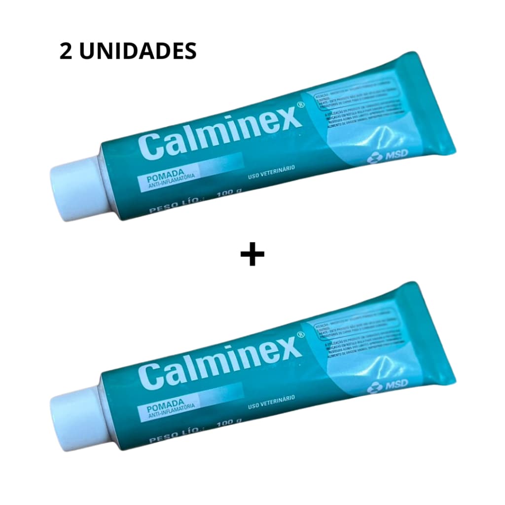 KIT 2 Calminex 100GR Pomada Anti-inflamatória Uso veterinário, Dores Musculares, Pancadas,Ligamentos