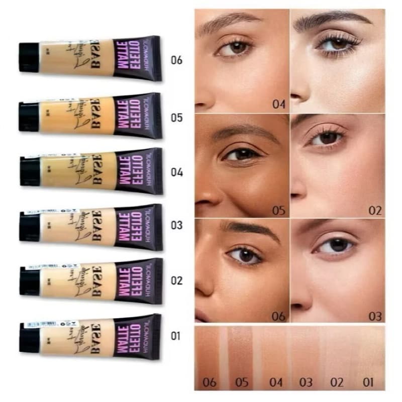Base Liquida Free Efeito Matte Cor 01 a 06 com 30ml Hudamoji