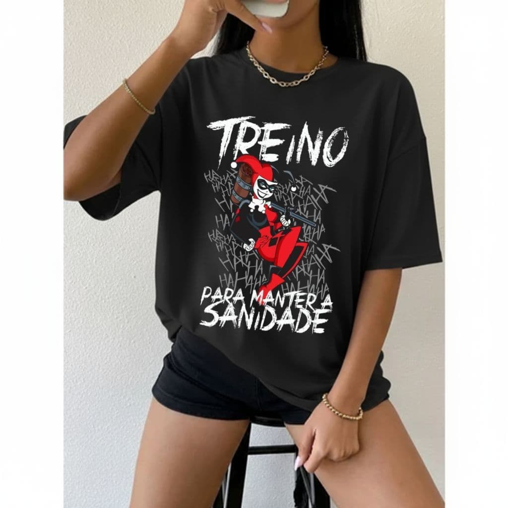 Camiseta Camisa 100% Algodão Feminina Oversized Camisetão Fitness Academia Treino Musculação Coringa