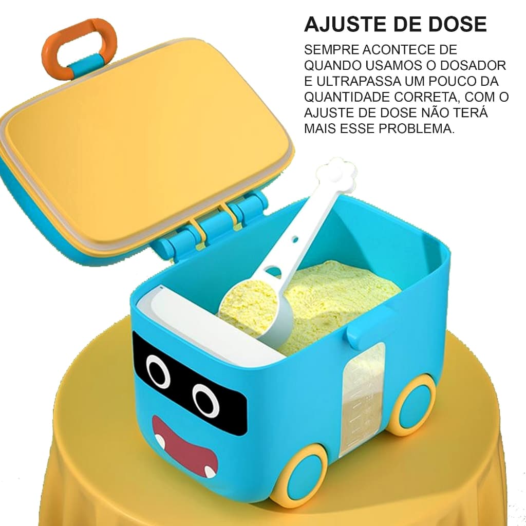 Porta Leite em Pó para bebe Infantil Com Dosador e Nivelador capacidade para Livre de BPA