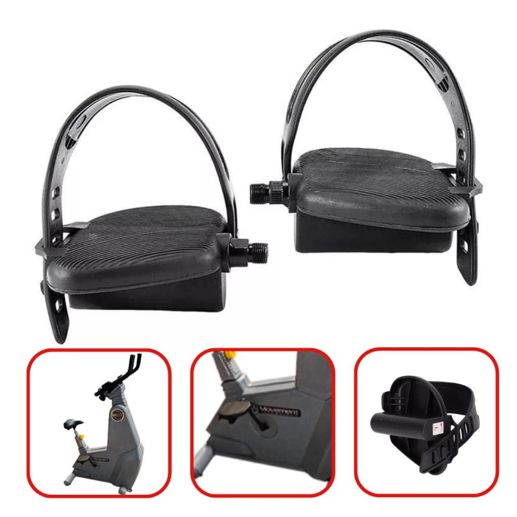 Par Pedal Com Afirma Pé Para Bike Ergométrica Movement Bm 2700