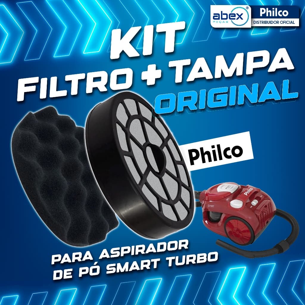 Kit Filtro Hepa E Espuma Aspirador De Pó Philco Easy Clean Turbo Smart Turbo Maxxi Turbo Original