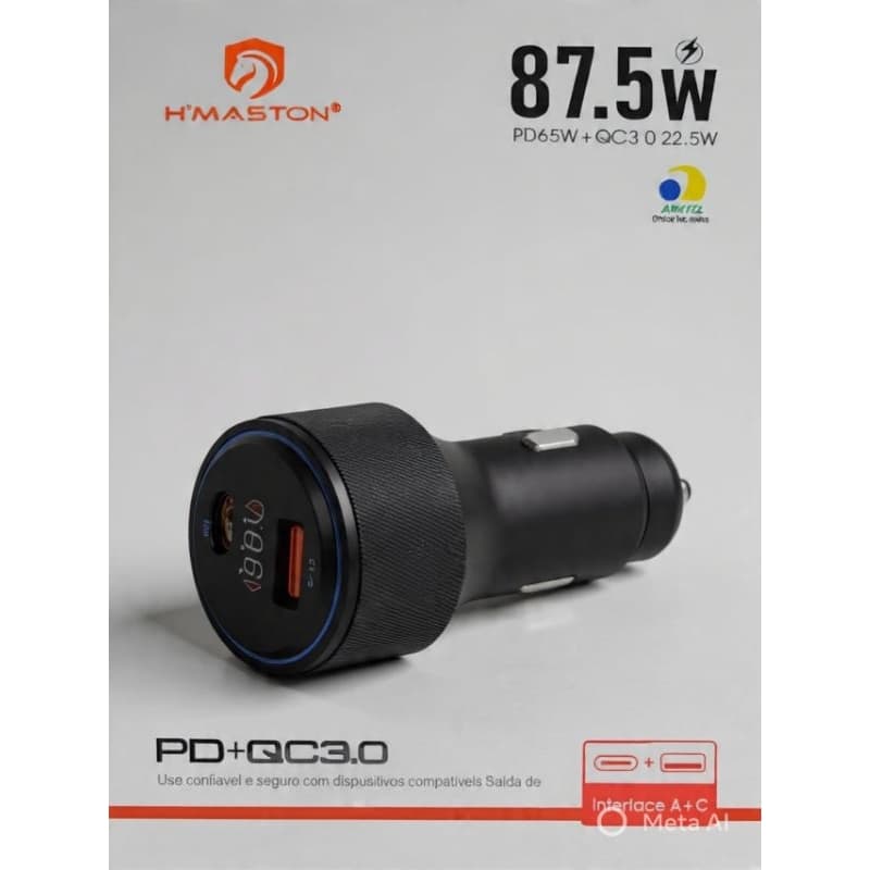 Carregador Veicular H'MASTON Turbo 87.5W PD + QC3.0 L16-4
