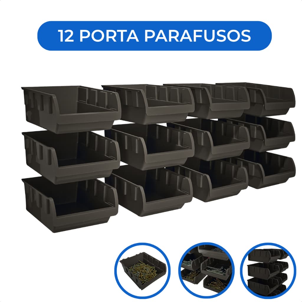Porta Parafuso 12 Caixa Plastica Organizador Gaveteiro Ferramentas