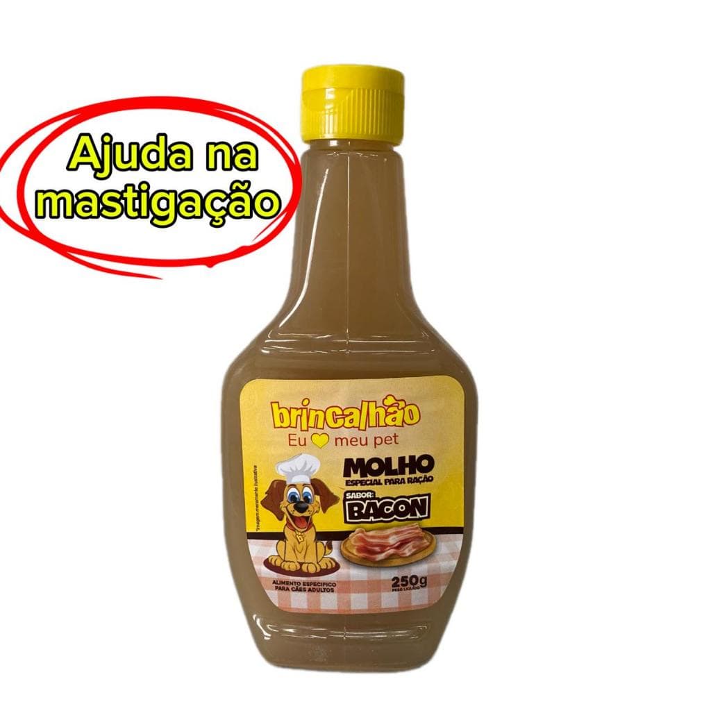 Molho para ração de cachorro brincalhão sabor bacon