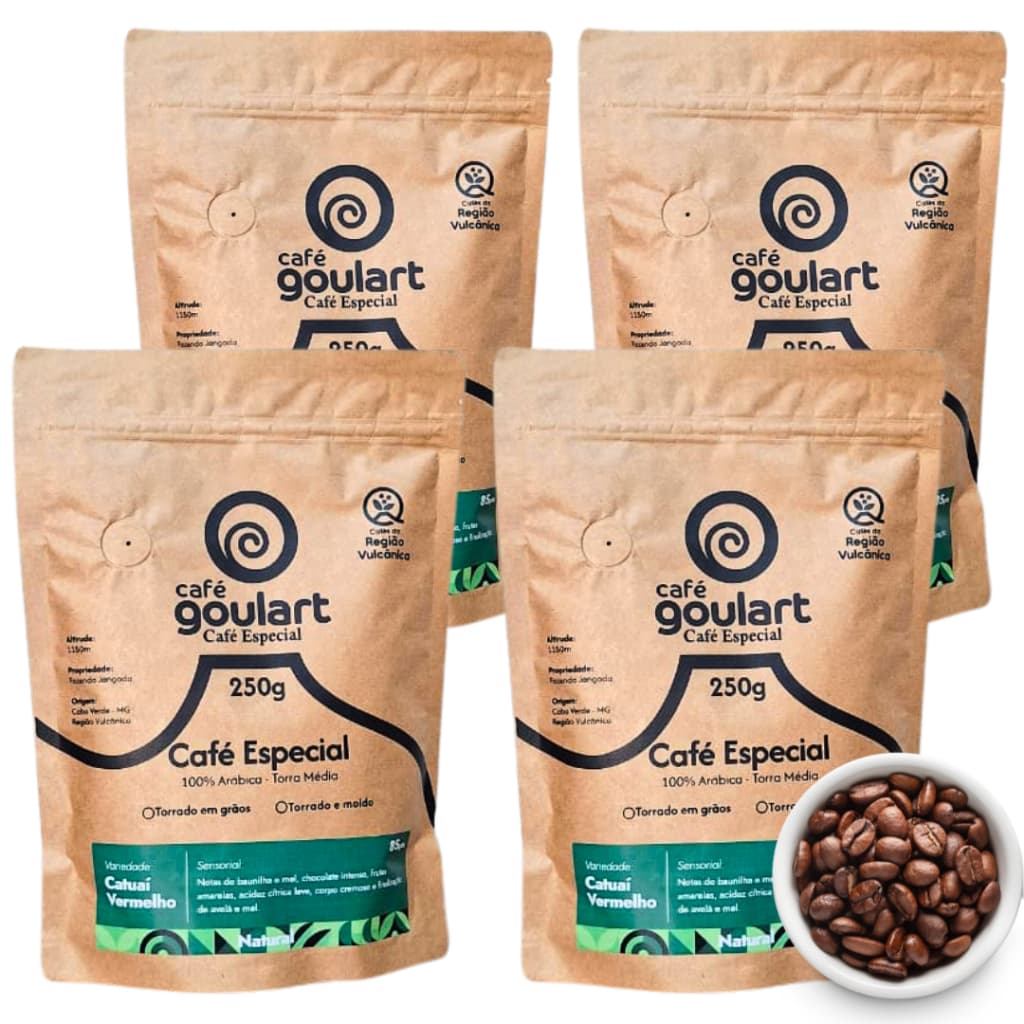 Café Catuaí Vermelho Especial em Grão Torra Média Goulart 1Kg - Região Vulcânica
