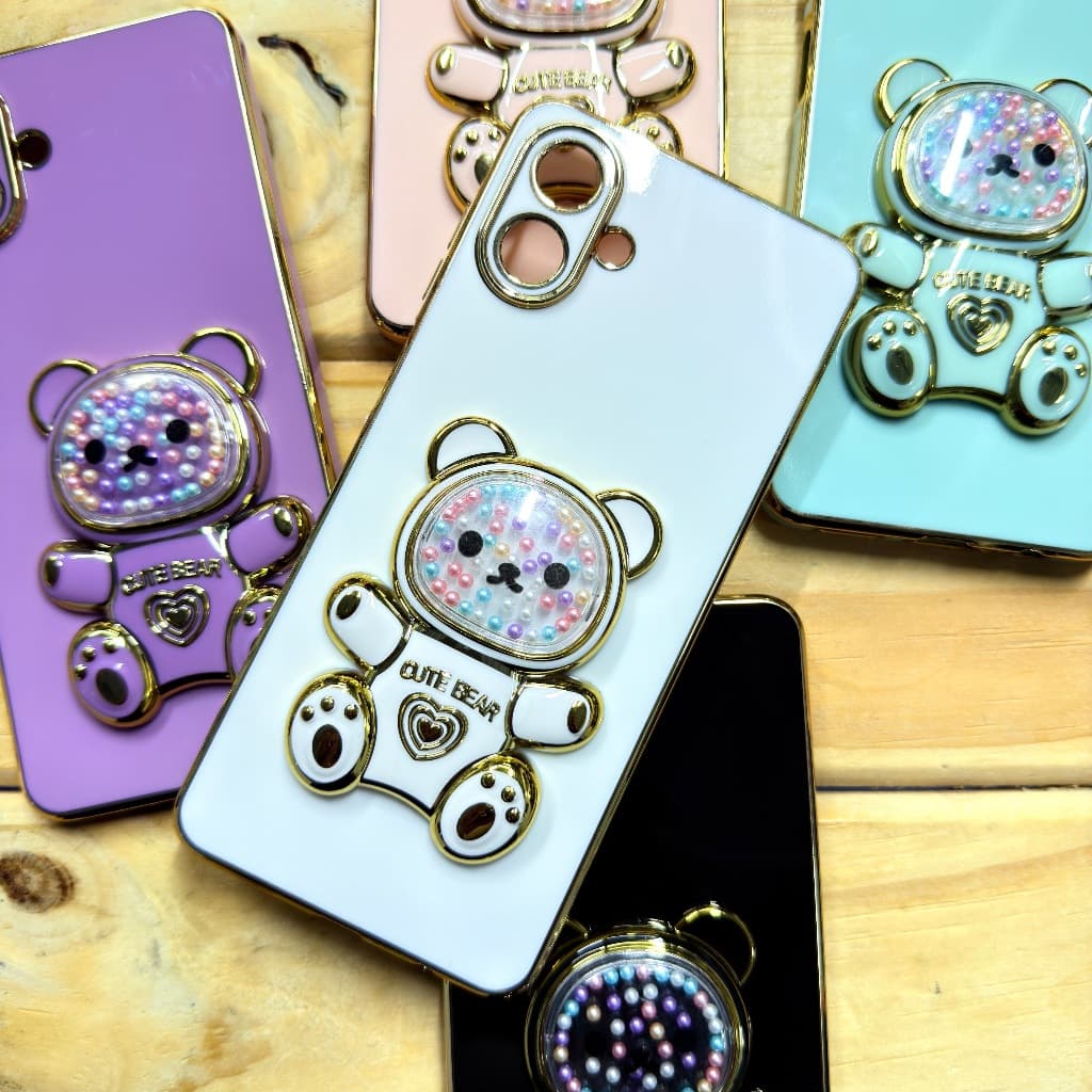 Capa Capinha Case anti impacto silicone com Suporte de Urso para Samsung A07 / Samsung A06 / Samsung A17