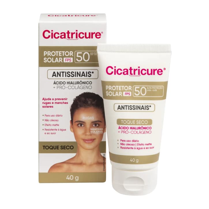 Protetor Solar Facial Cicatricure FPS 50 Antissinais 40g