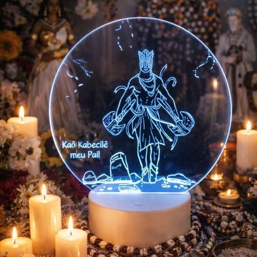 Luminária Led Orixá Xangô - Led decoração - Religioso