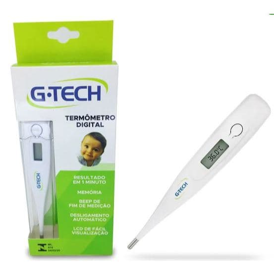 "Precisão" Febre","Bebê","Seguro"Termometro Digital G-Tech Pratico-Com Beep Memoria MEDIDOR DE FEBRE