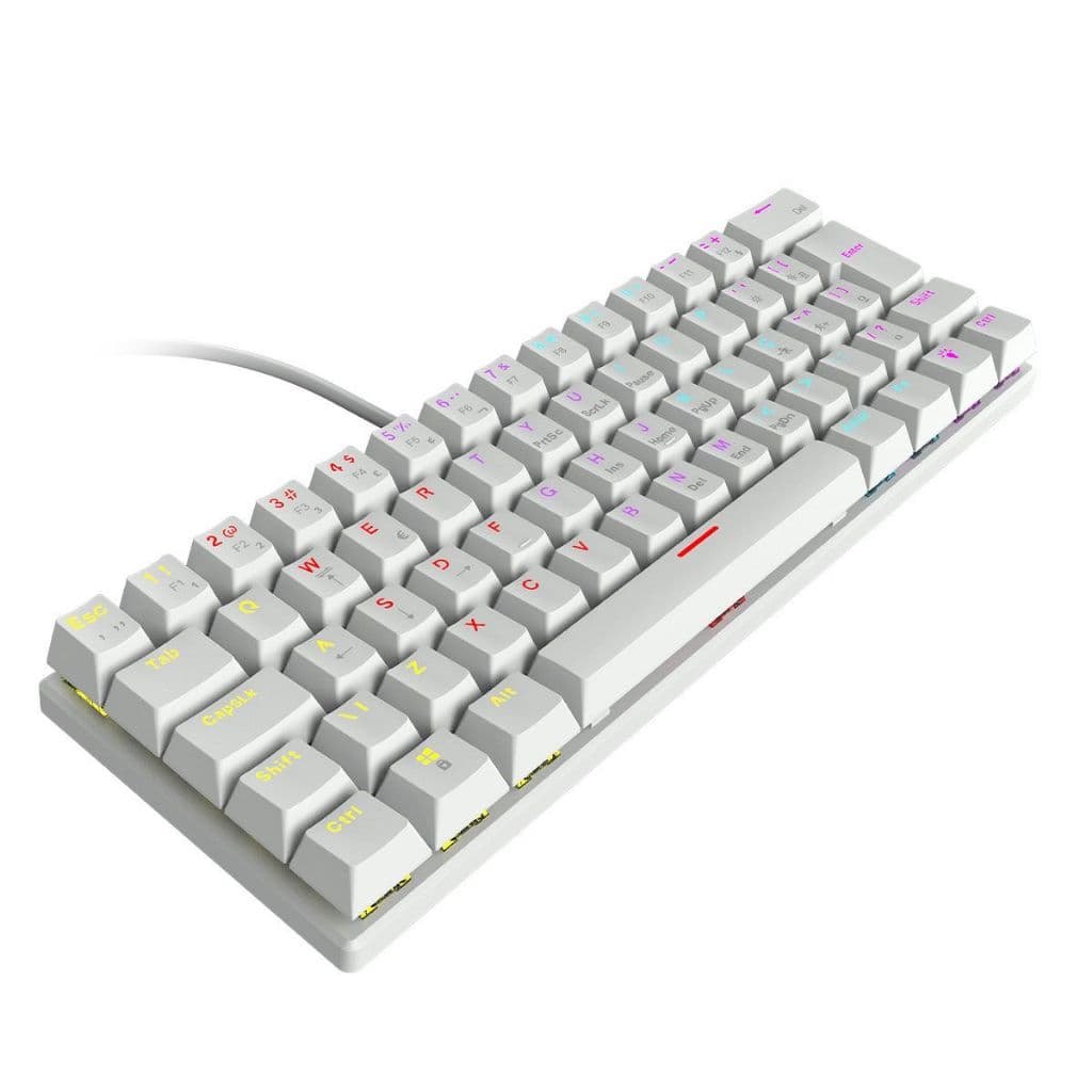 Teclado Mecânico Gamer Anihi White 60% Switch Red