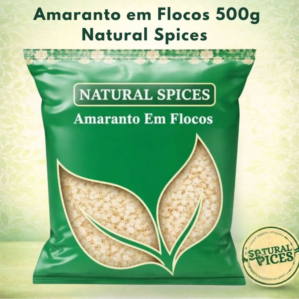 Amaranto em Flocos 500g Natural Spices Grão Natural Ideal para Receitas Funcionais e Uso Diário