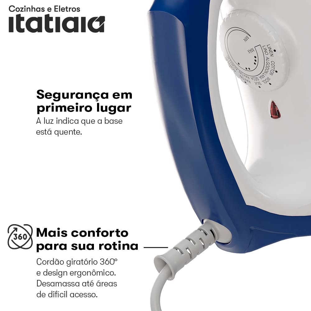 Ferro de Passar Elétrico a Vapor 1200W com Spray 220ML Base Antiaderente