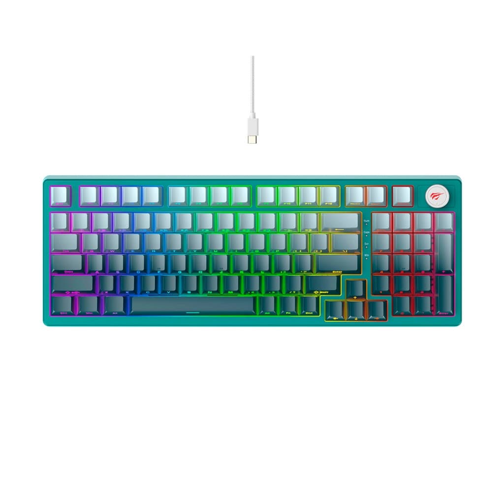 Teclado Gamer Havit KB899L Mecânico Switch Red US Verde