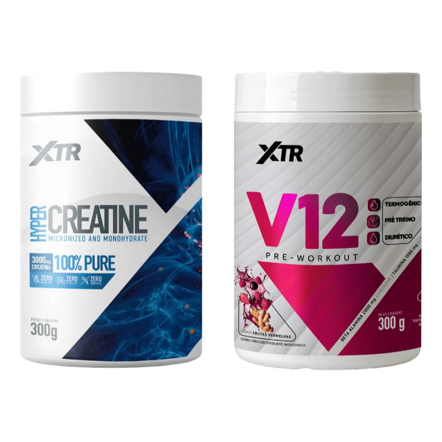 Kit Volta Aos Treinos Xtr For Life Creatina + Pré Treino V12