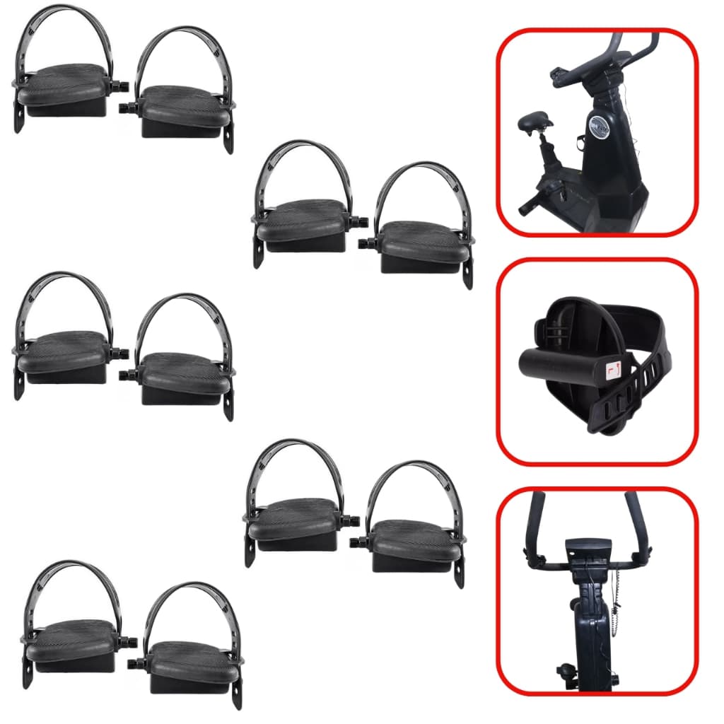 Kit 5 Pedal Com Alça Firma Pé Para Bicicleta Ergométrica Movement Bm 2800