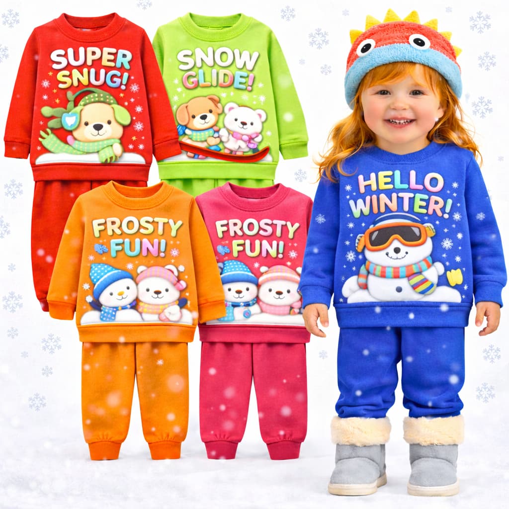 Kit Sortido 2 ou 4 Peças Conjunto de Moletom Inverno Menina Conjuntos Moletom Flanelado Roupa Infantil Bebê Menina 