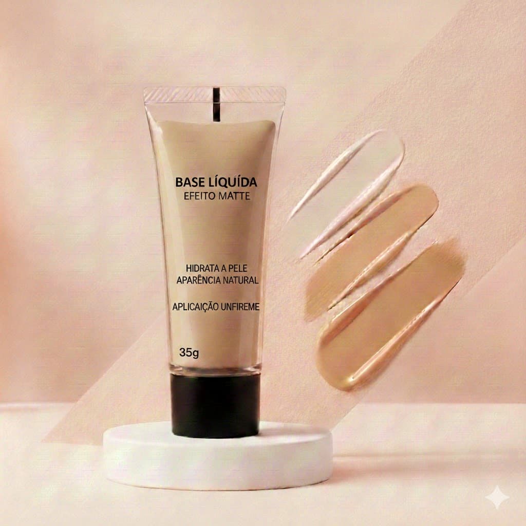 Base Líquida Matte 35g – Alta Cobertura e Longa Duração