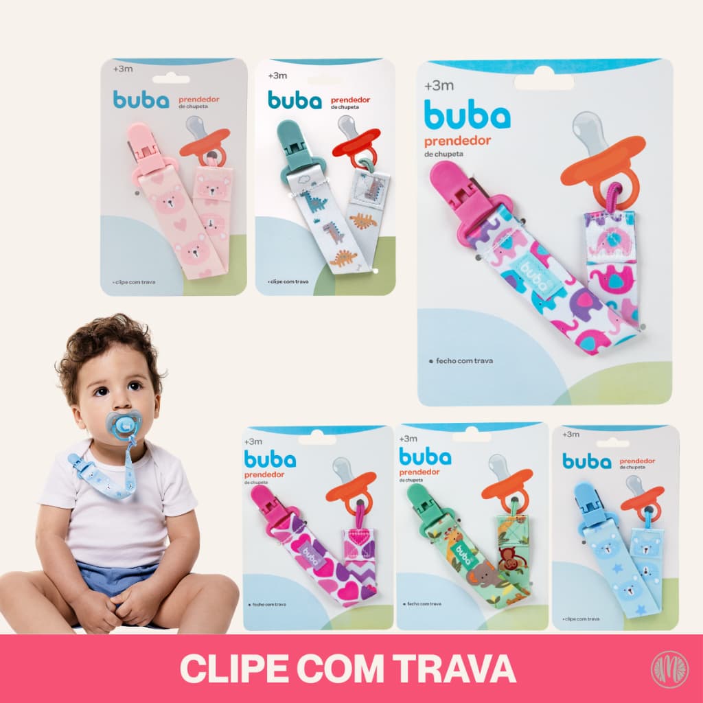 Prendedor De Chupeta Com Trava Clipe Buba Diversos