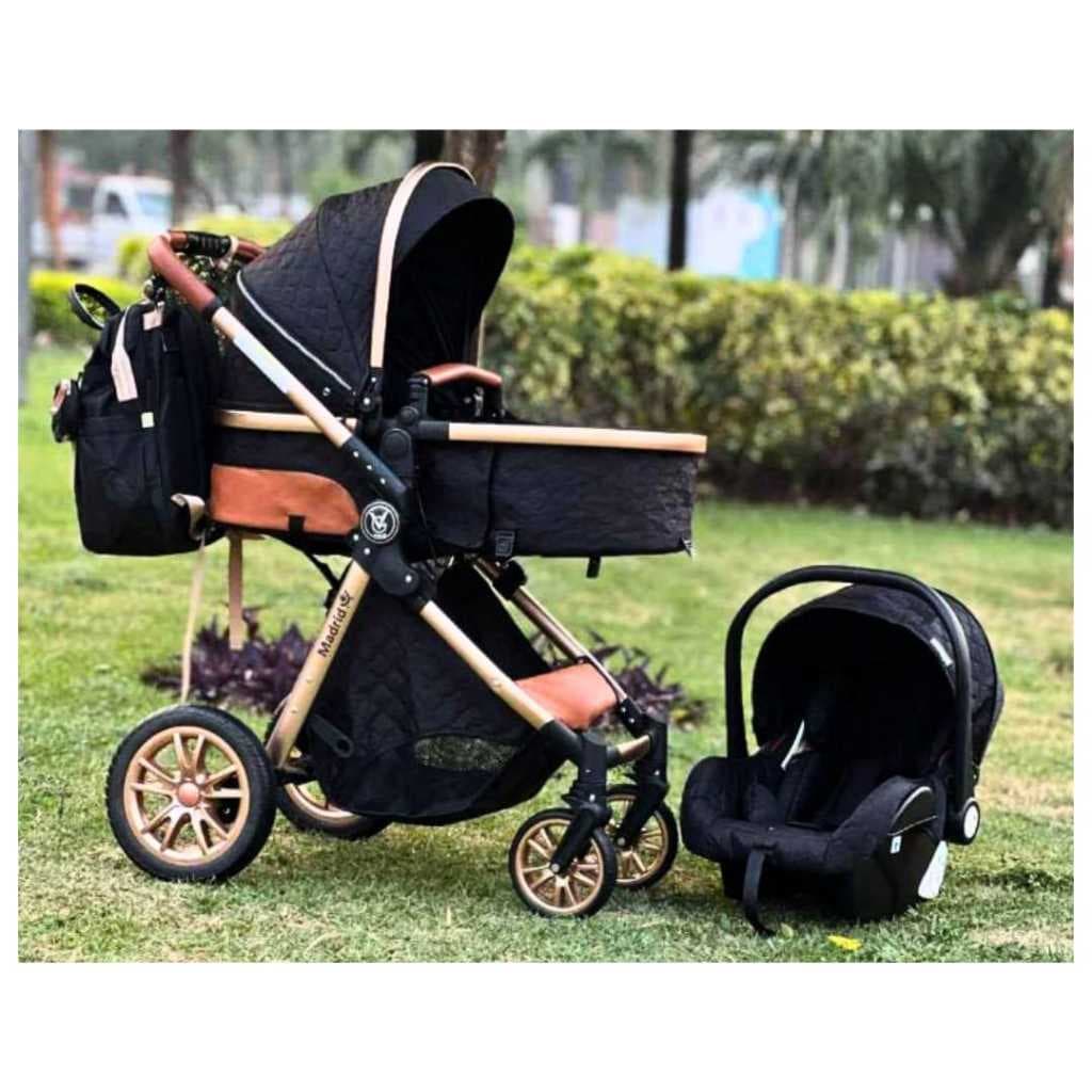 Kit Carrinho de Bebê Europeu Luxo + Bebê conforto Acoplável+ Base Isofix + Bolsa menino menina Luxo