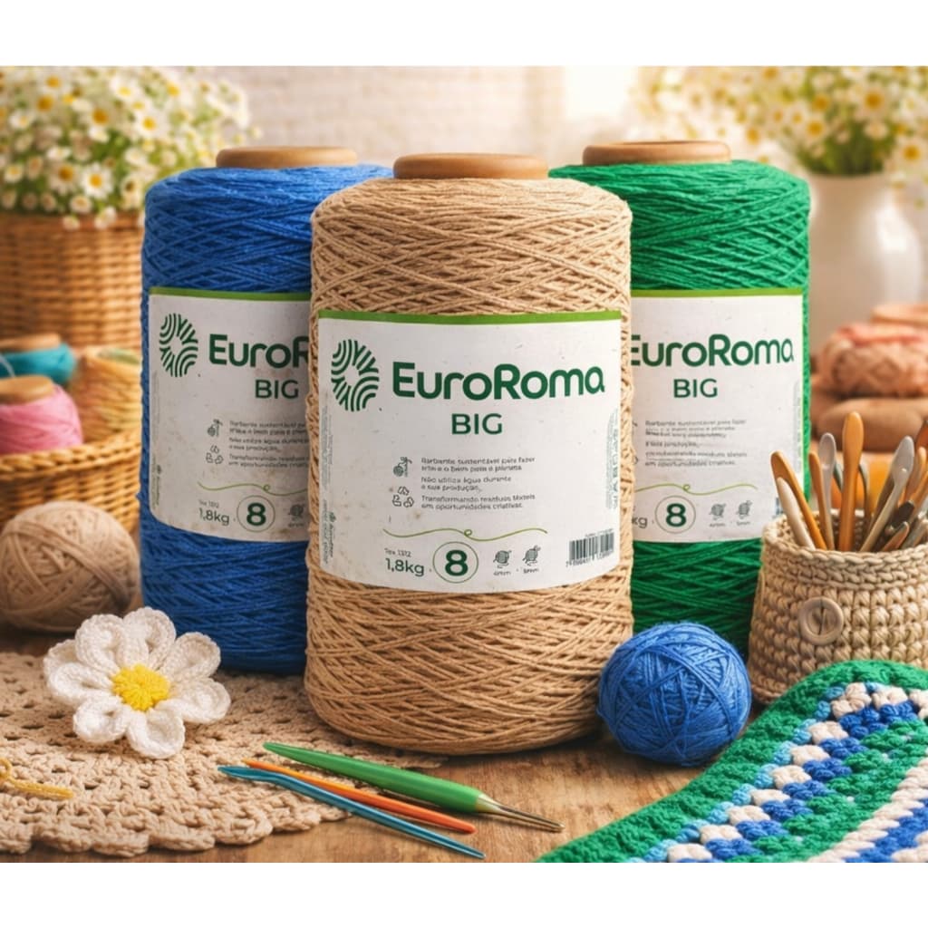 EuroRoma BIG Fio 8 – Barbante Grosso para Crochê