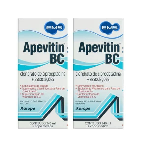 Kit 2X Apevitin BC 240ml Estimulador de Apetite - Aumenta Apetite e Suplemento Vitaminas