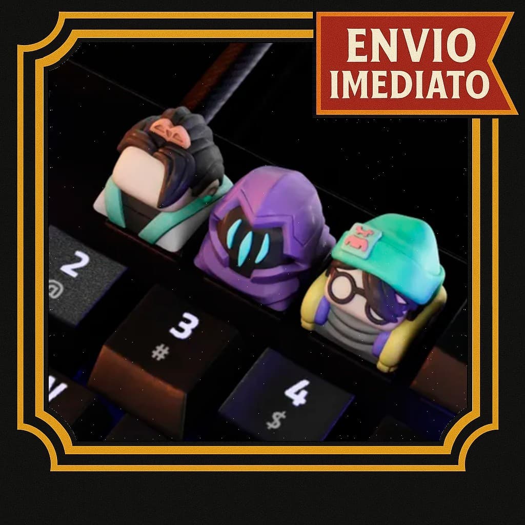 Keycap Valorant Game Tecla de teclado mecânico setup PC personalizado Sage Killjoy Omen Valorant