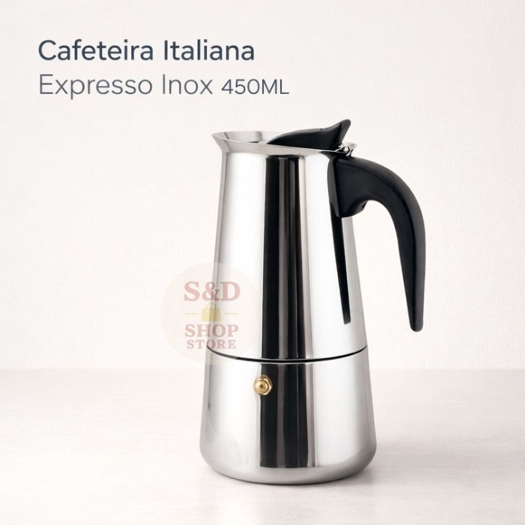 Cafeteira Italiana Expresso Inox 450ML - 9 xicaras - Fogão
