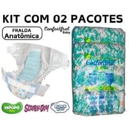 KIT 02 FRALDA INFANTIL CONFORTFRAL BABY LINHA 2 | FRALDA DESCARTÁVEL BEBÊ