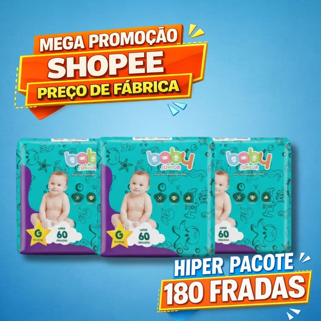 Pacotão Fralda Hiper Barata 180 Fraldas E Menos Unidades Infantil Descartáveis Anuncio de variação