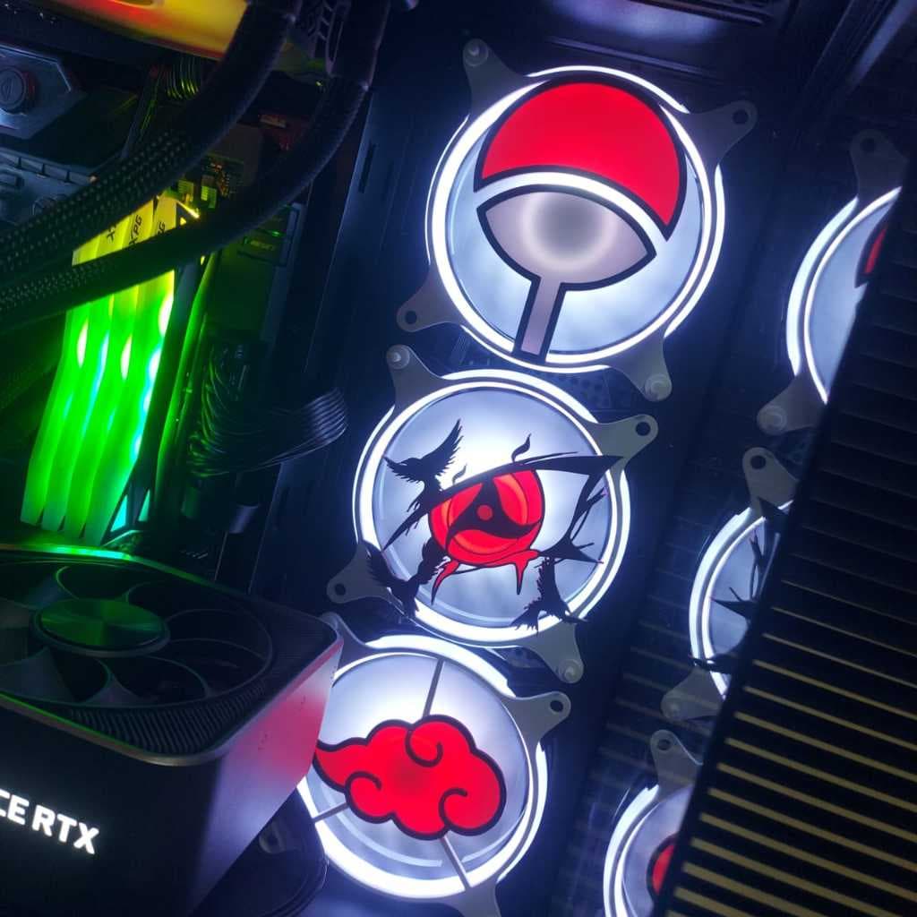 GRADE GRELHA PARA COOLER FAN GRILL 120MM X 120MM OBITO MANGEKYOU SHARINGAN NARUTO PC SETUP GAMER
