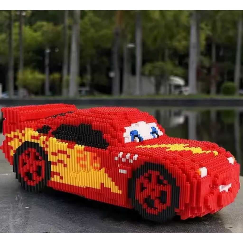 Conjunto de blocos de construção de carro relâmpago de +800 peças, carro montar, relampago mcqueen, carros, filme, lego