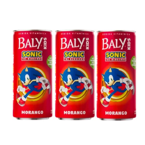 Bebida vitaminada Baly Kids Sonic kit 3 unidades sabores 220ml