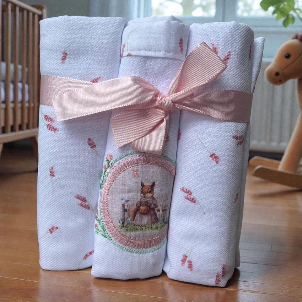 Cueiro Bebê Flanelado 100% Algodão | Kit 3 Unidades 80x80cm | Enxoval Recém-Nascido Raposa