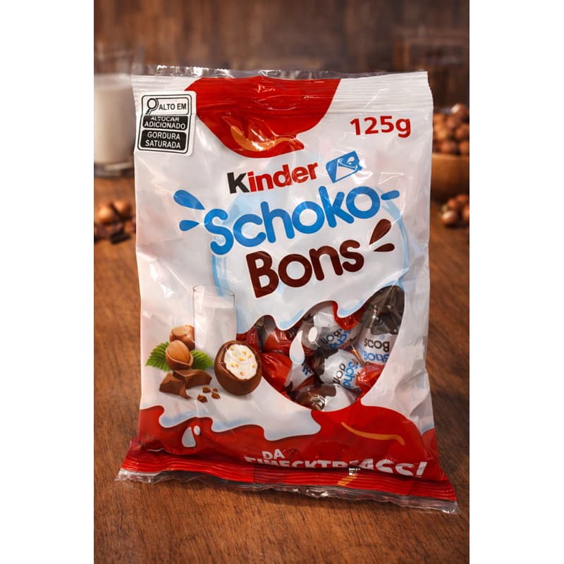Kinder Schoko Bons 125g Original Importado | Chocolate Alemão Recheado com Avelã